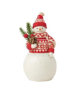An Evergreen Twist: Snowman with Branch