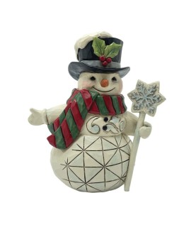 Snowman with Snowflake Staff Mini Figurine