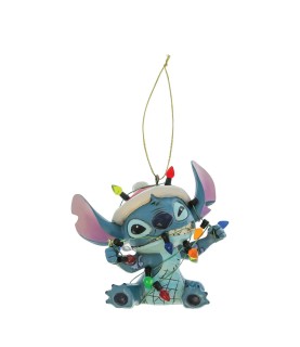 Stitch Wrapped in Christmas Lights Hanging Ornament