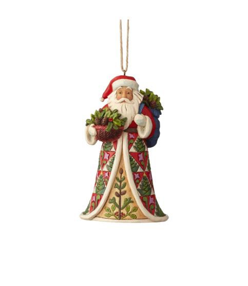 Pinecone Santa Ornament