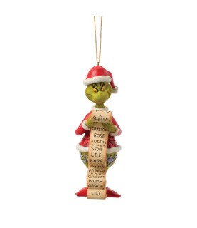 The Grinch with Lists Hanging Ornament