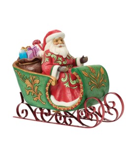 Santa in a Musical Sleigh Figurine