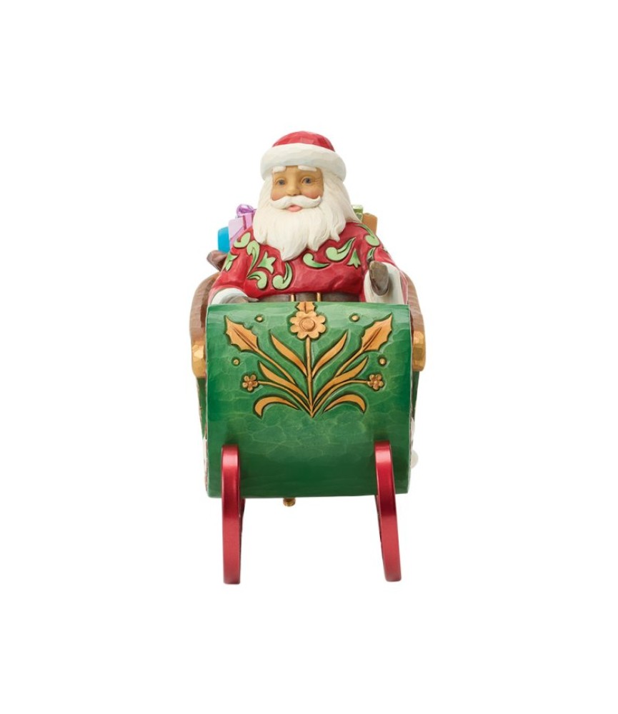Santa in a Musical Sleigh Figurine