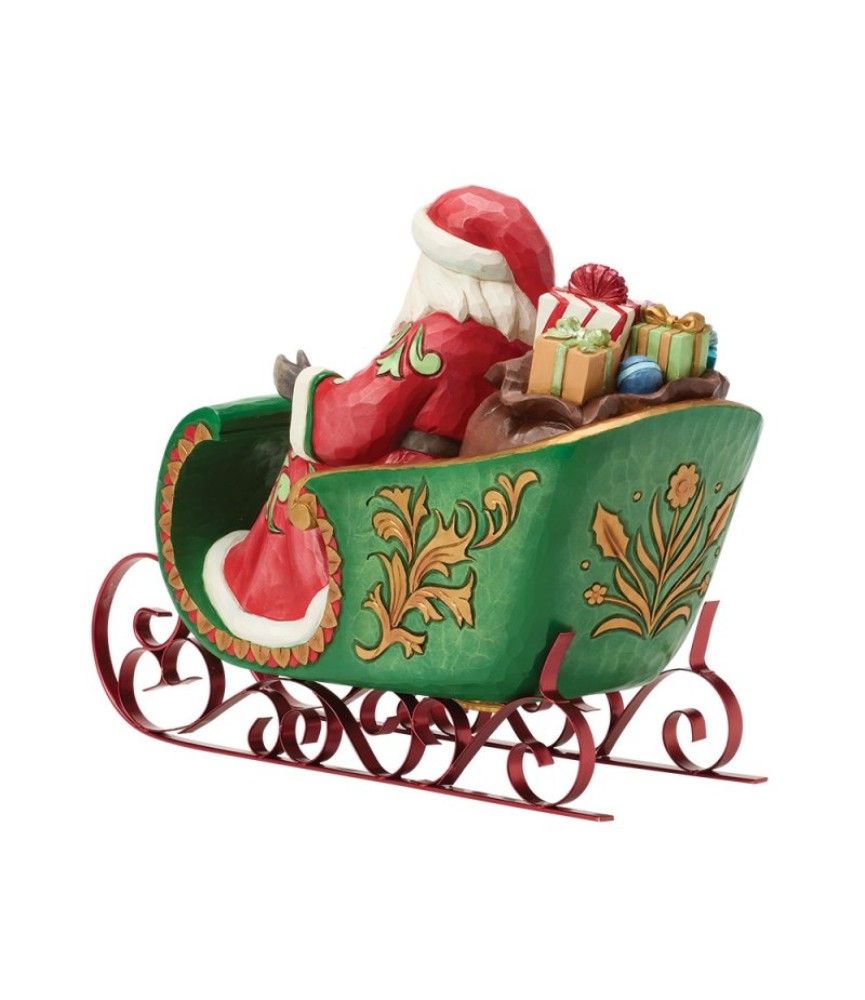 Santa in a Musical Sleigh Figurine