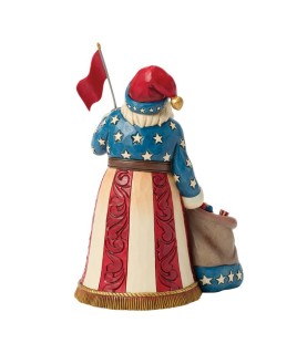 USA Patriot Santa with Flag Figurine