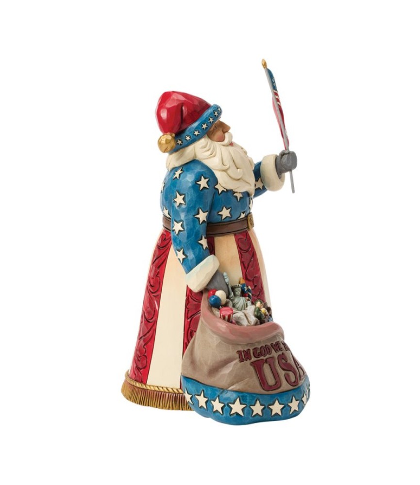USA Patriot Santa with Flag Figurine