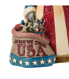 USA Patriot Santa with Flag Figurine