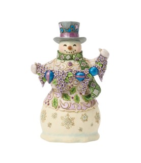 Purple Snowman Figurine