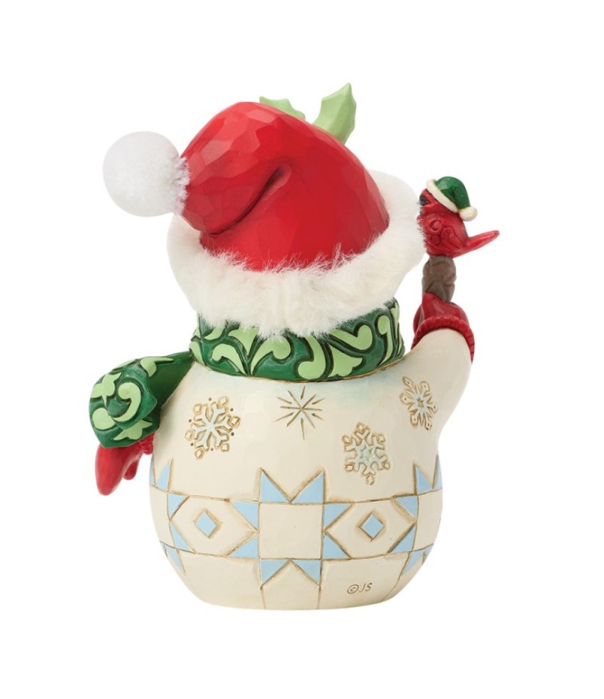 Snowman with a Bird Pint Figurine