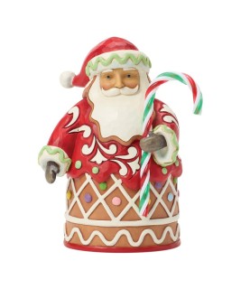 Gingerbread Santa with Candy Cane Pint Figurine