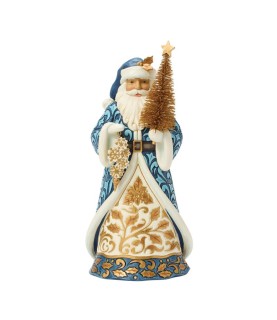 Voorschot: Blue & Gold Santa with Gold Sisal Tree (Expected)