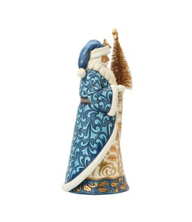 Voorschot: Blue & Gold Santa with Gold Sisal Tree (Expected)