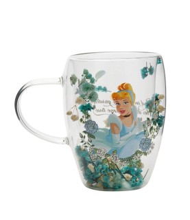 Disney Pastel Princess Floral Decorative Glass Mug - Cinderella
