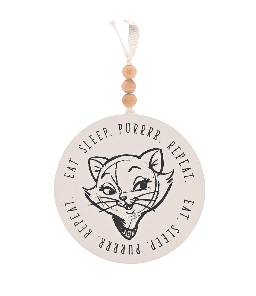 Disney Cats & Dogs Heart Plaque - Eat, Sleep, Purrrr, Repeat