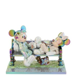 Voorschot: Mickey and Minnie on bench Figurine - Electroplating finish (Expected)