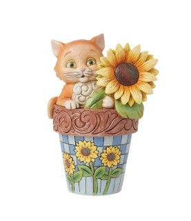 Paws 'n' Petals (Cat in Flowerpot Figurine)
