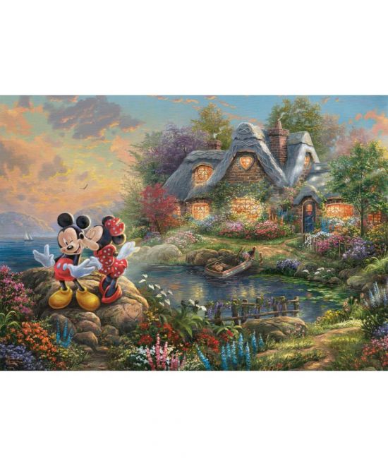 Mickey & Minnie by the cottage, Thomas Kinkade (1000p)